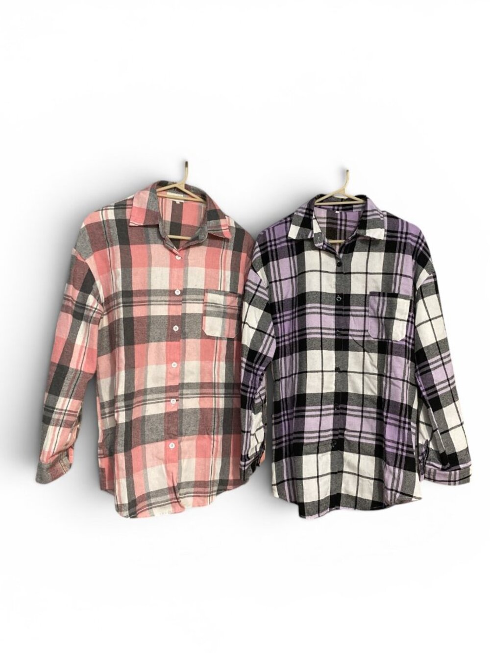 Set of 2 Plaid Flannel Button Down Shirts Small Edvintorg